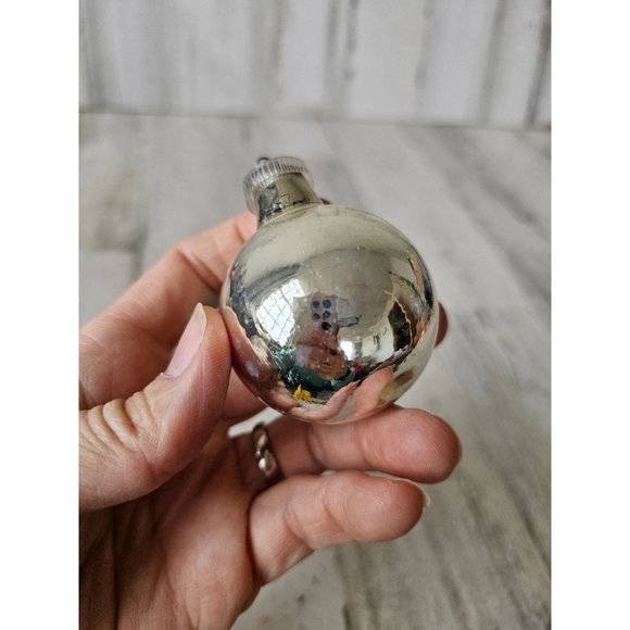 Vintage West Germany reflector mini ball ornament blue green silver Xmas tree - Picture 12 of 13